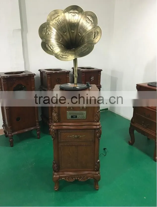 High Quality Classic Woonden Design Radio Record Player, USB SD Bluetooth Vinyl record player, Gramophone, Phonograph For Sale