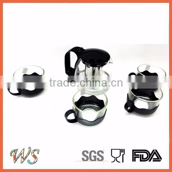 heat resistant glass tea pot with filter glass tea kettle