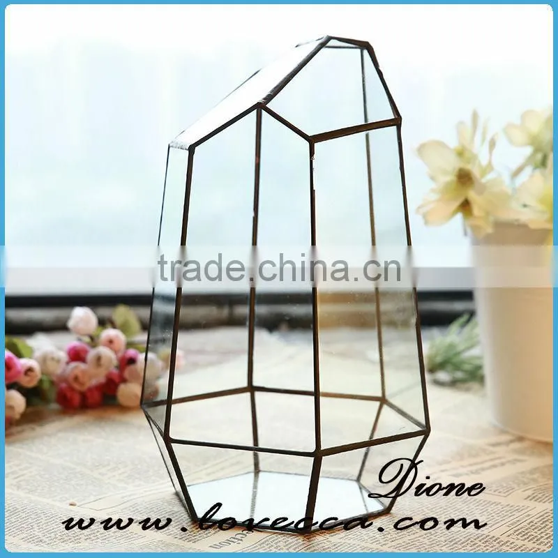 Newest home decor items geometric glass terrarium wholesale glass vase cheap