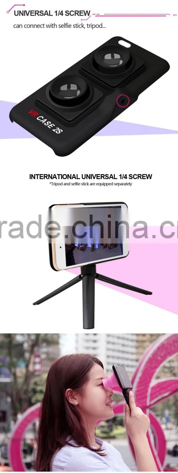 2016 hot selling cheap price factory wholesale VR BOX mobile case 3D Glasses
