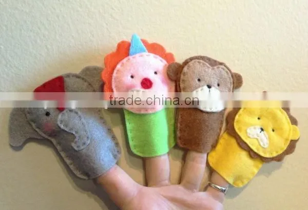 2017 best selling new product decorative custom handmade fabric fashion innovative animal felt finger puppet wholesale