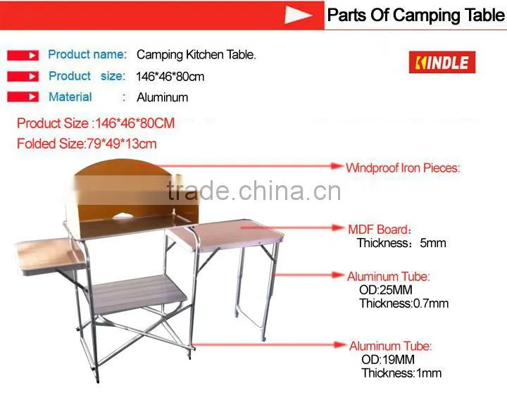 Stainless Steel Portable Foldable Folding dining Desk Grill Table Camping Outdoor Picnic Aluminium Alloy With Carry Case