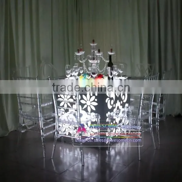LED Flashing Dining Table Colour Changing Tempered Glass Table Lighted Square Dining Tables