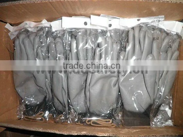 DDSAFETY2016 Hot Sale Pu Glove Grey PU Coated On Palm Nylon With CE Glove