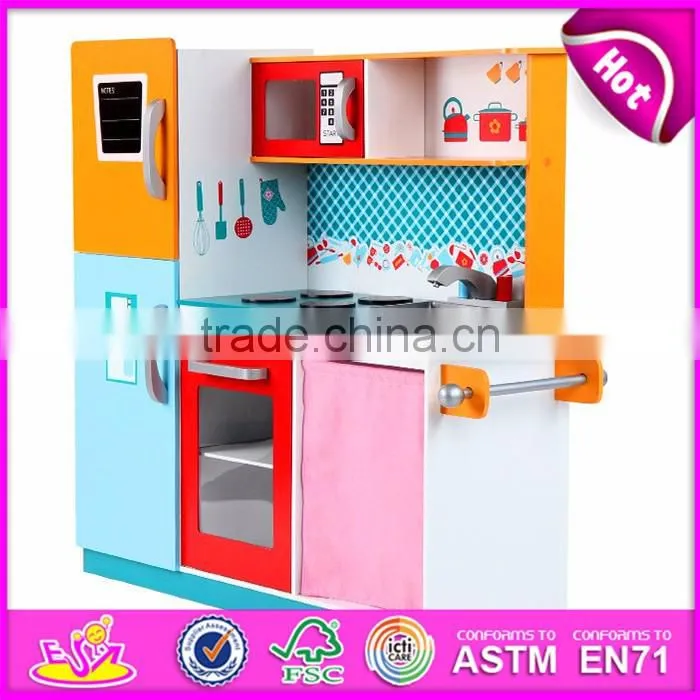 2017 High quality kids wooden pretend play kitchen,popular pretend play kitchen, children toy pretend play kitchen W10C214