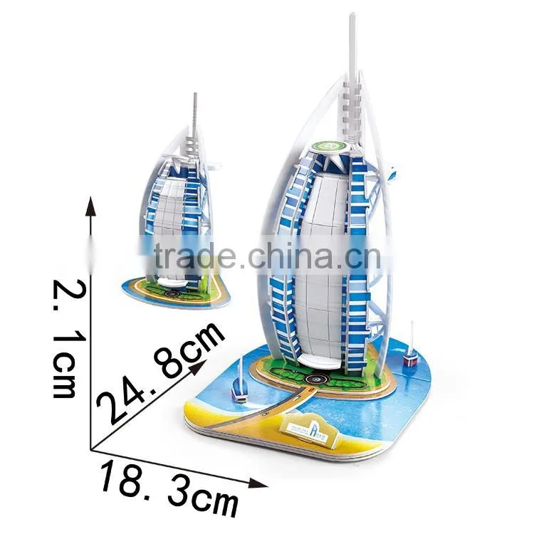 EPS Paper Material Dubai Burj Al Arab Model 3D Jigsaw Puzzle
