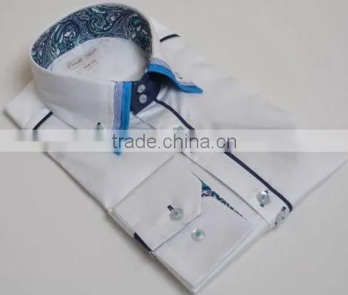 Italian designs shirts Mens Double High collar shirts casual formal man shirts