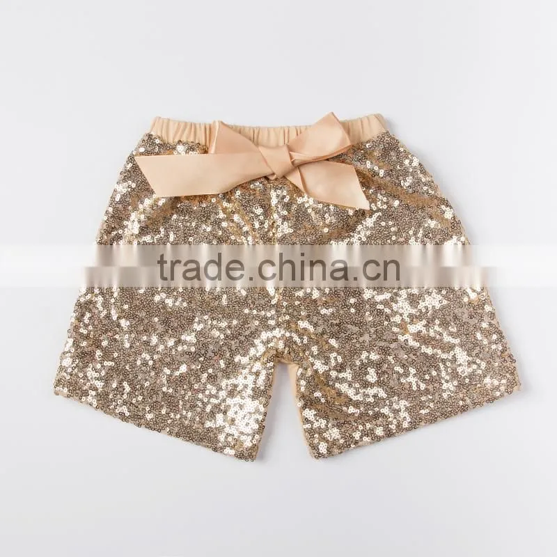 china product and factory direct sale wholesale cotton sequin sparkle shorts for baby kids for sports
