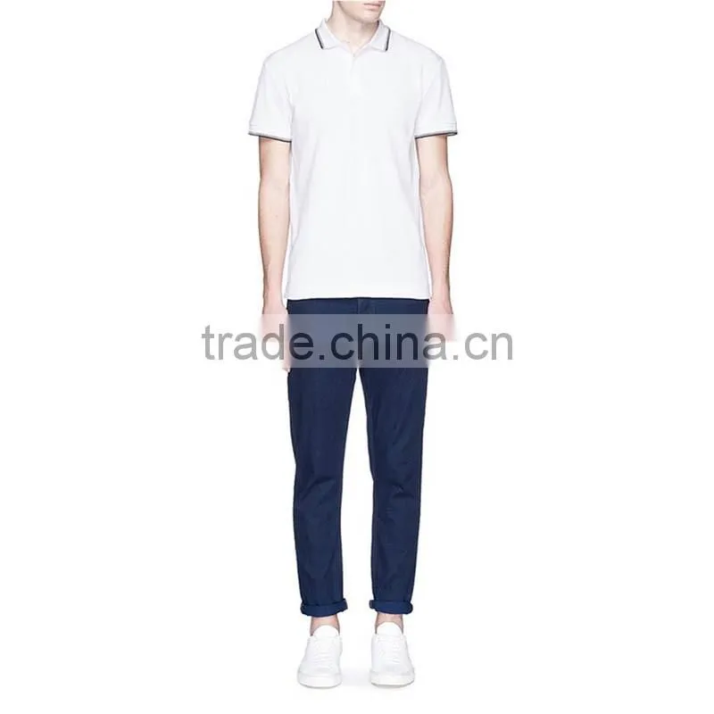 China wholesale blank white polo shirts cheap double collar polo shirt