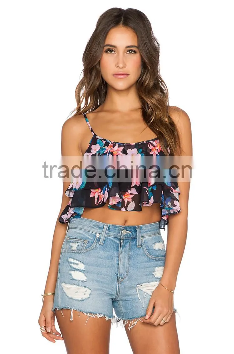 Sexy tank top women short mini cheerleading crop tops
