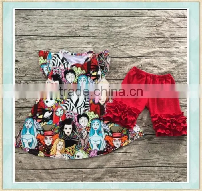 2017 Thailand clothes wholesale American kids clothes children girls halloween boutique outfit