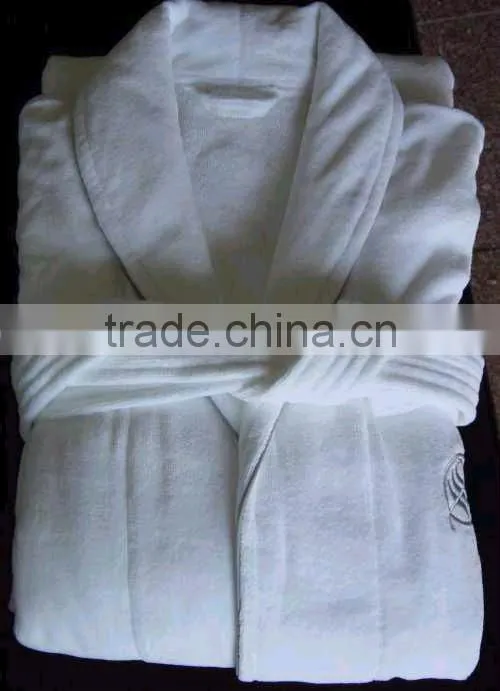 100% cotton hotel velour bathrobe with logo