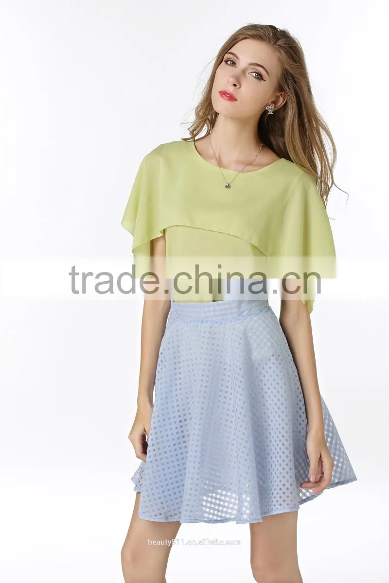 A loose sleeveless chiffon blouse on the side of a lotus leaf women shirt SD96