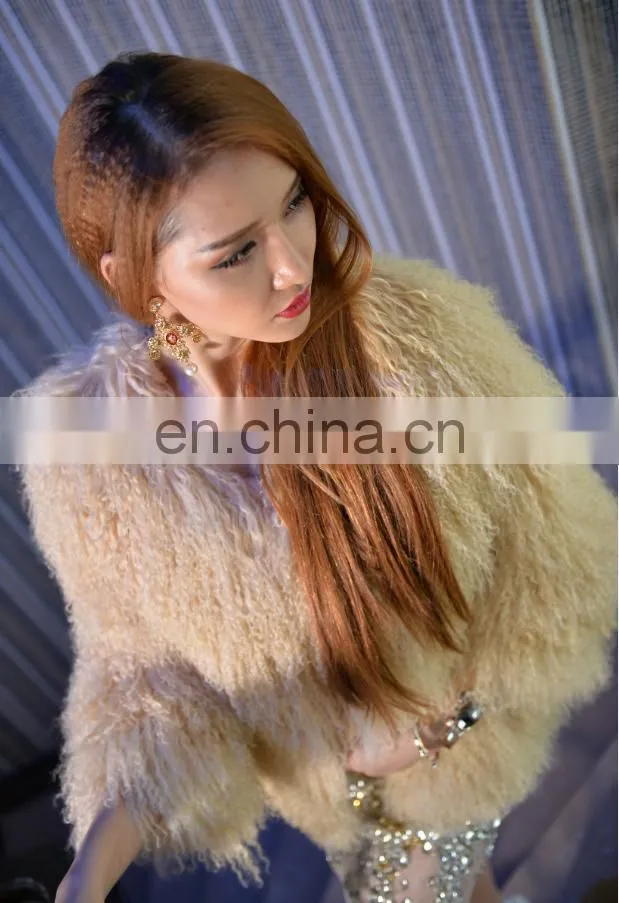 Hot-sale mongolian lamb fur coat women winter fur jacket