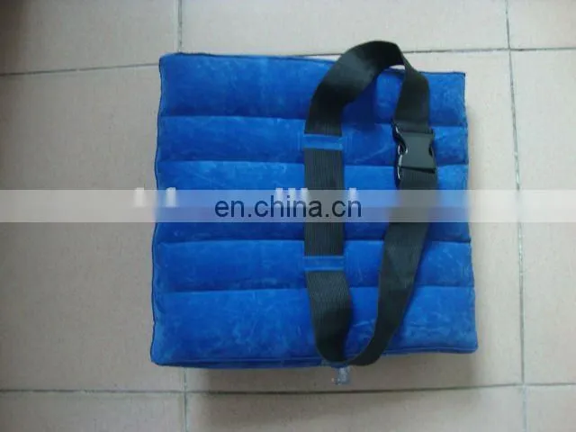 Inflatable Flocked Back Bolster Travel Pillow