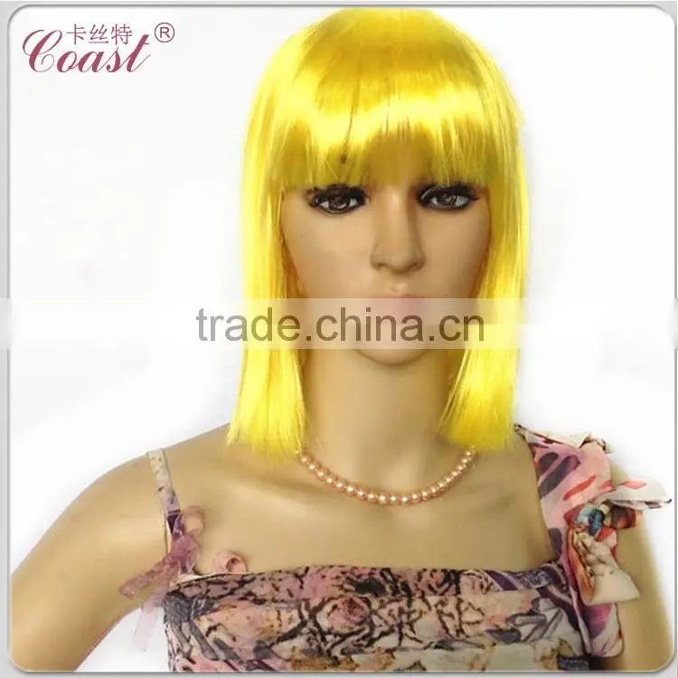cheap straight synthetic blonde long bob wig