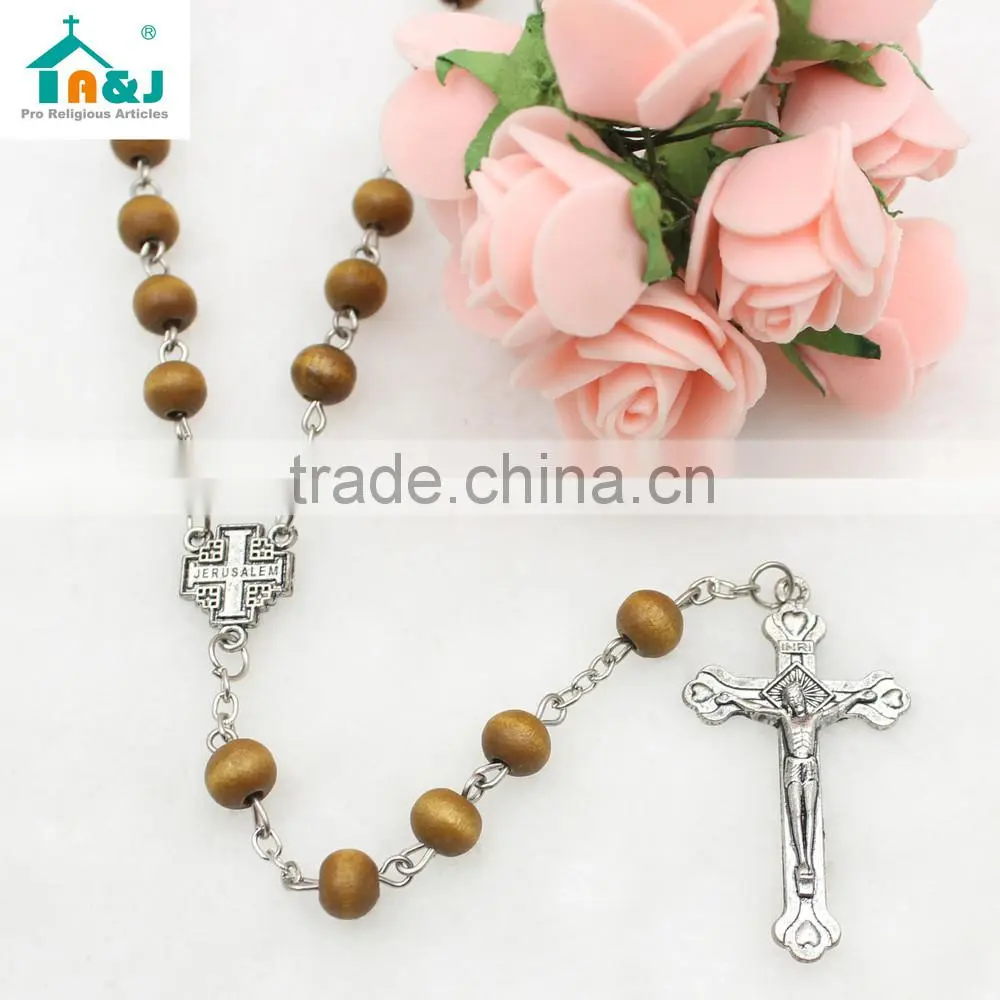 Alibaba Trade Assurance Supplier wooden beads jesus rosary Custom lovely