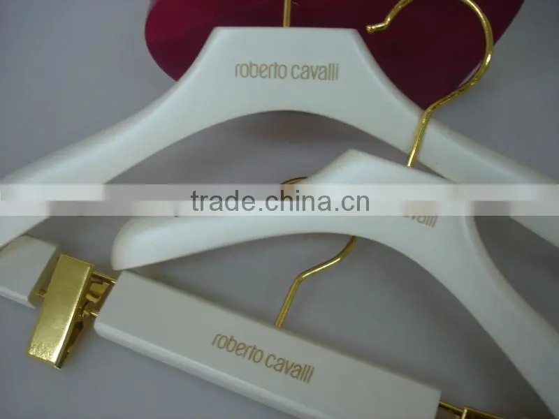 Children wooden top hanger yellowish white kids wooden hanger