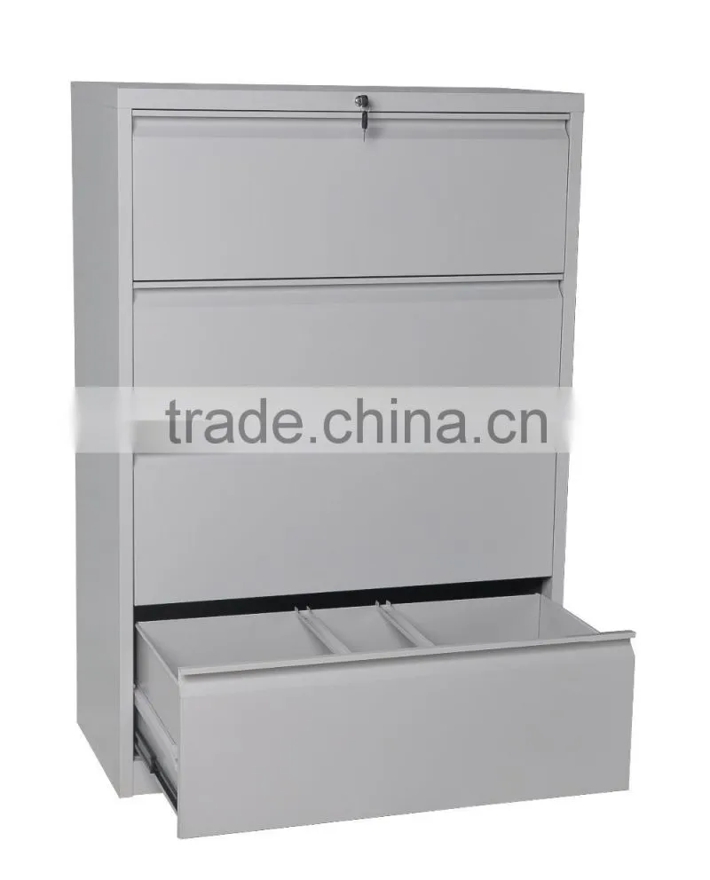 Knock Down factory 4 drawer lateal filing cabinet steel stationary cabinet