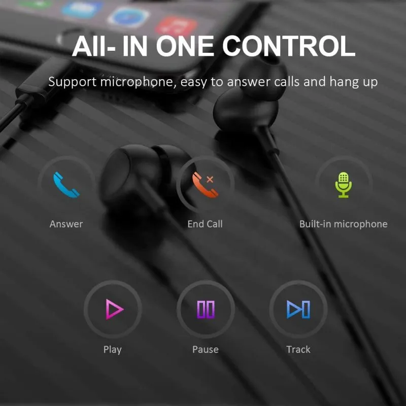 MFi certified mobile phones accessories new handfree earbuds headphone with lightning cable