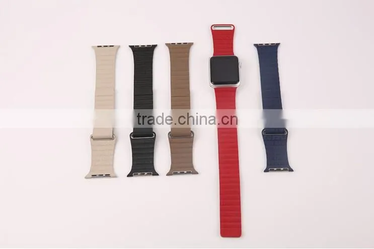 Genuine Leather Loop straps For Apple Watch Leather Band with Adjustable Magnetic Closure Loop