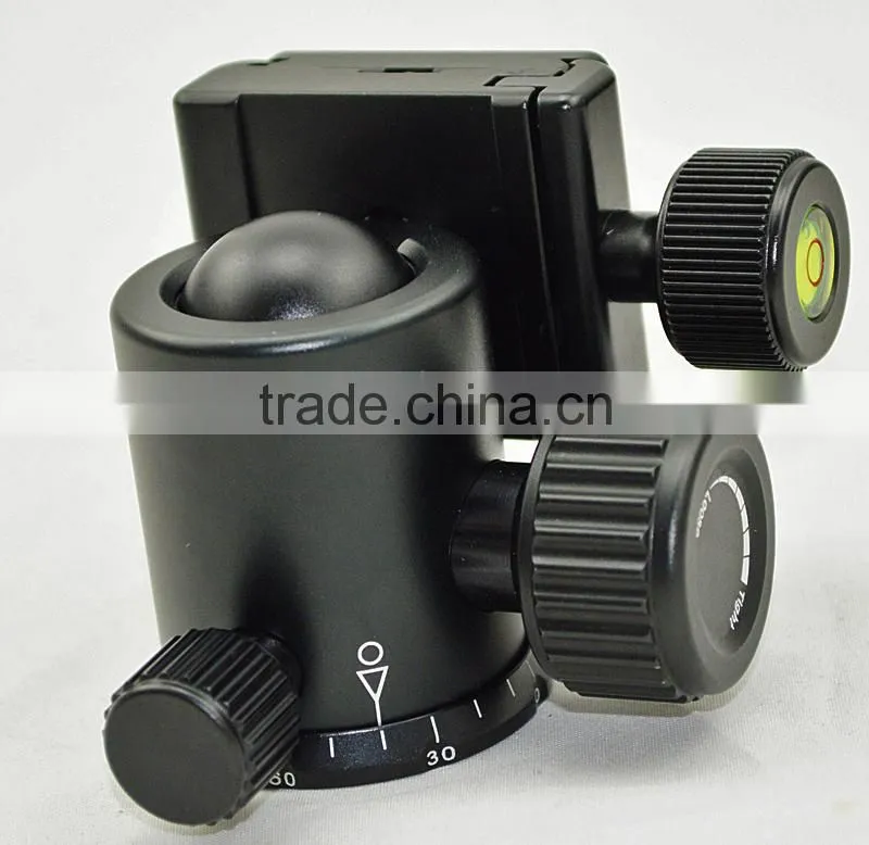 Professional aluminum desktop camera stand ball head, 360 degree panorama ball head