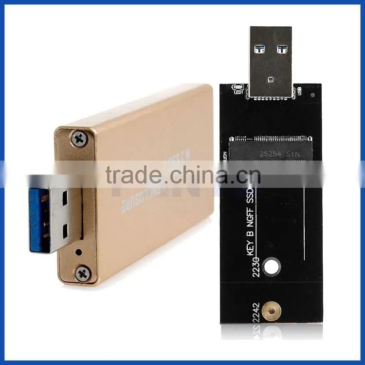 External USB3.0 to 2230/2242mm M.2 NGFF SSD Enclosure Storage Case