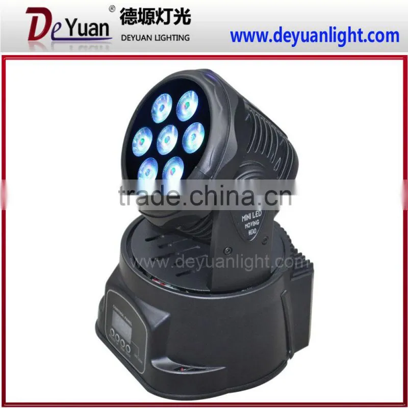 7pcs 12w Rgbwa uv 6in1 Led Mini Moving Head Wash Light Wedding Light
