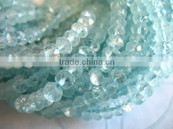 Aquamarine Rondelles Faceted