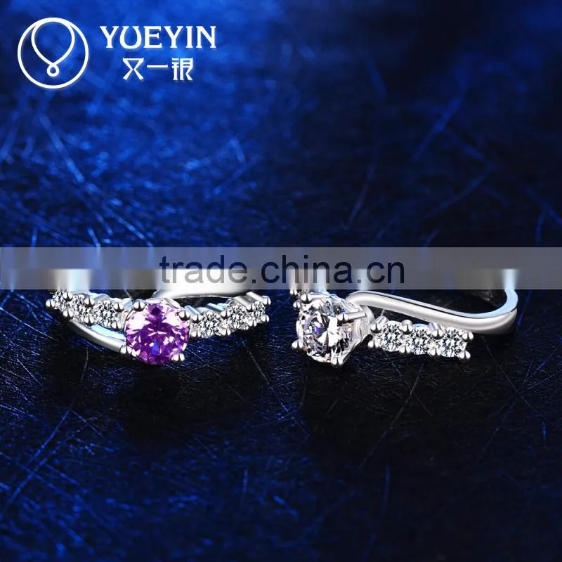 Popular mixed order zircon with diamond elegant finger ring