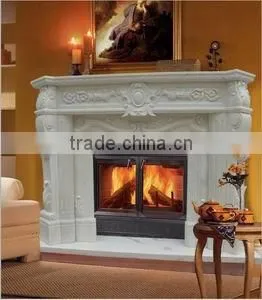 Natural absolute polished black granite fireplace