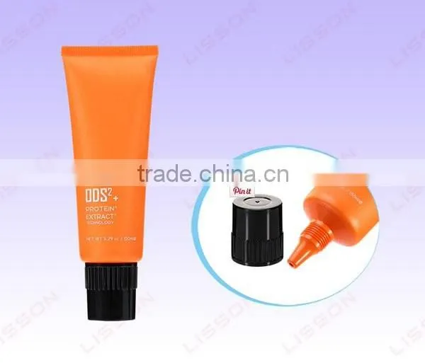 D55mm round empty hair conditioner tube with screw cap