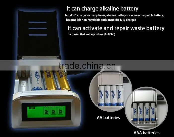 C905W C905 4 Slots Slot LCD Display Smart Intelligent Battery Charger for AA AAA NiCd NiMh Batteries