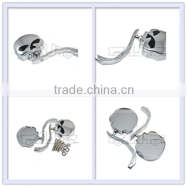 BJ-RM-354 Hot sale skull aluminum chrome motorbike mirror for harley