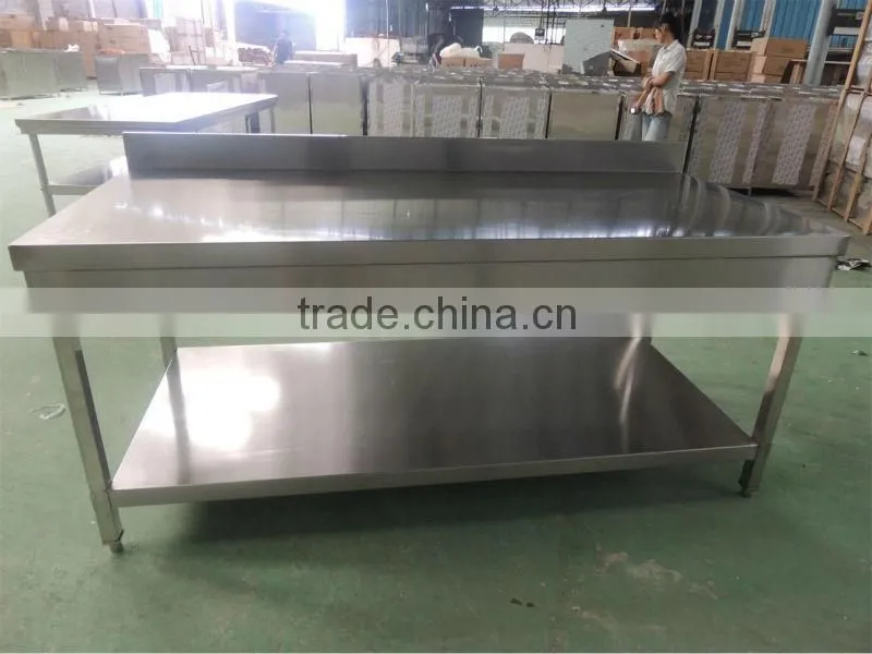Stainless Steel Restaurant Work Table With Riser And Undershelf BN-W14