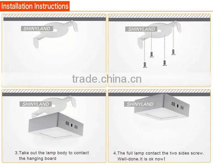 nice design step square surface mounted led panel light