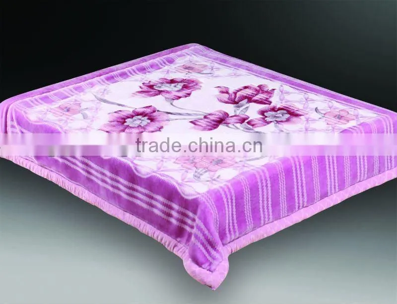 100% polyester super soft printed interwaving mink blanket