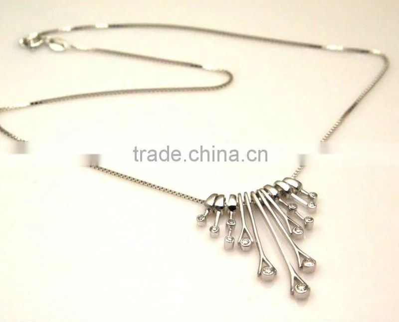 925 sterling silver necklace pendant with zircon, party jewellery