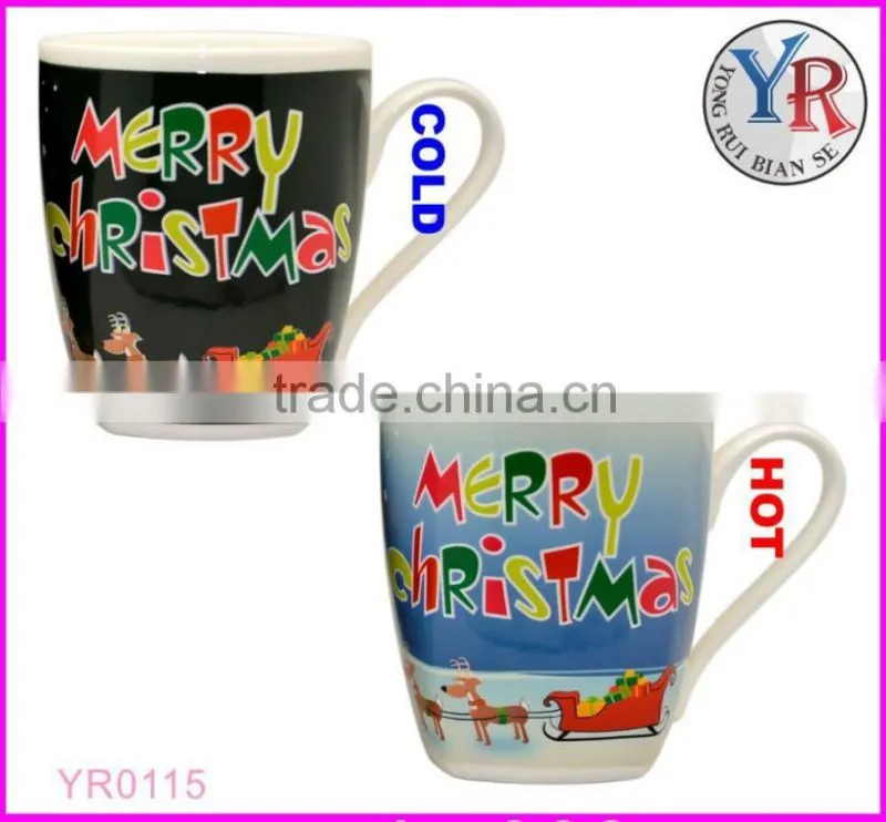 Manufacturer wholesale Horn Shape Color Changing Mug Porcelain mug