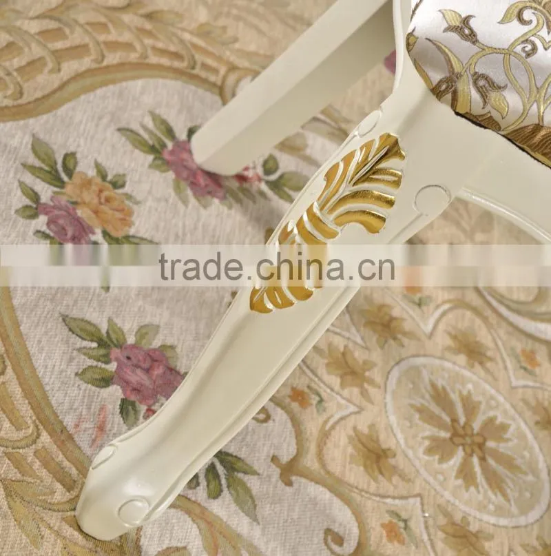 Italian antique style gold leaf baroque dining chair luxury white wedding chair