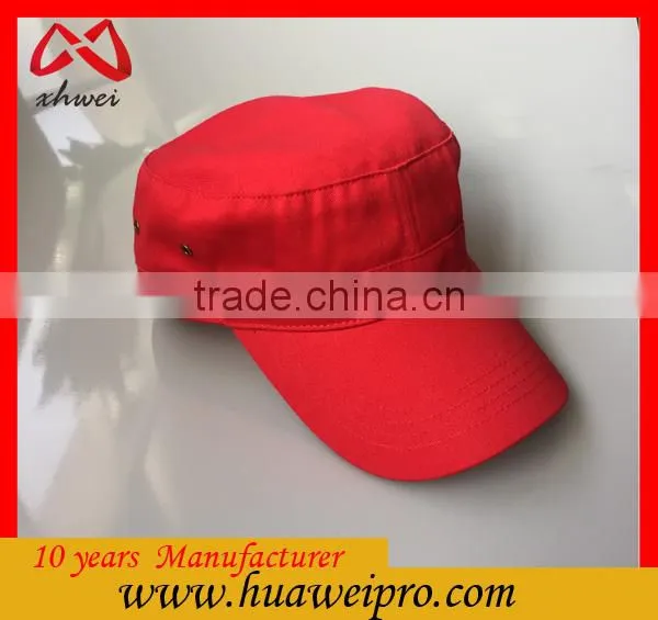 Good Quality 3D Embroidery 100% Cotton Twill Military Cap for Army Blue 3 Panel Military Hat