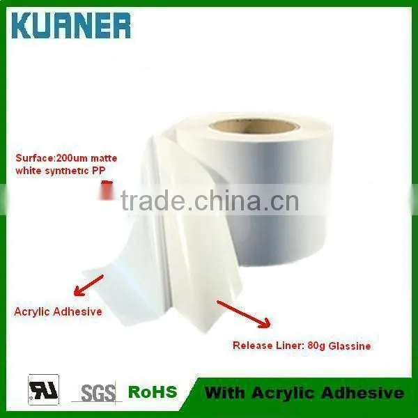 200um Self Adhesive Matte White Synthetic PP Label P200WMPY