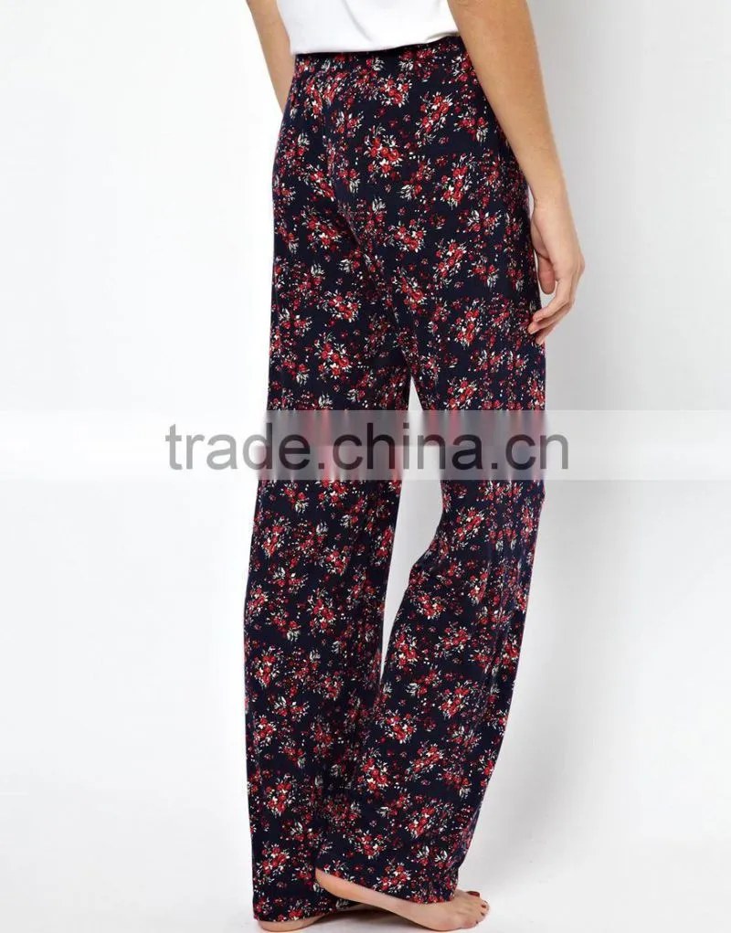 Rose Print Long Pajama Set