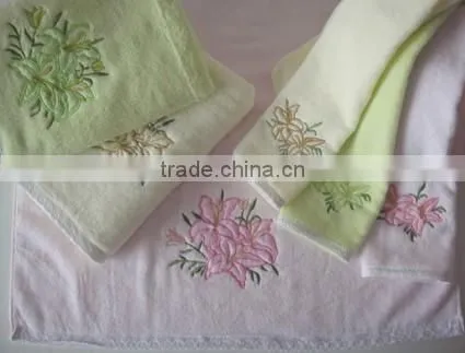 100% cotton luxury decorative border cotton bath towel