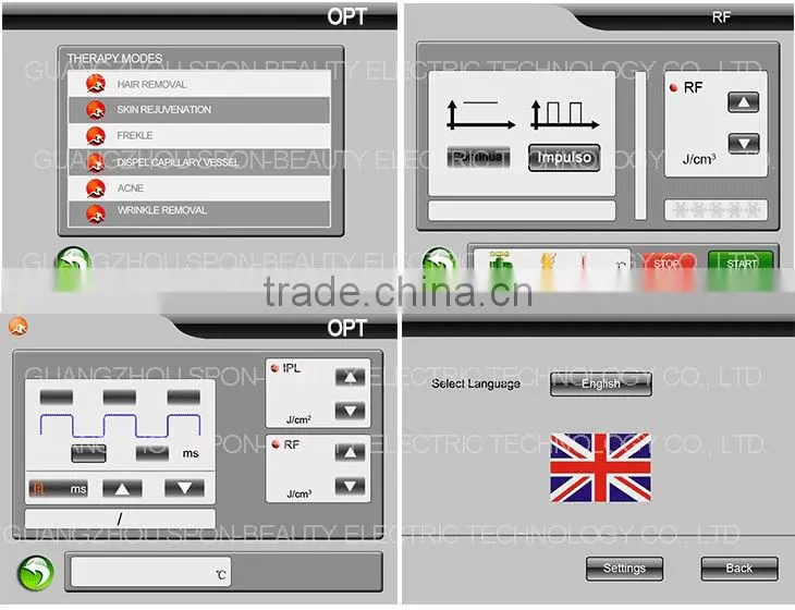 Exporter beauty salon equipment diode laser E-light+IPL+RF machine 2013 opt system ipl machine made in germany