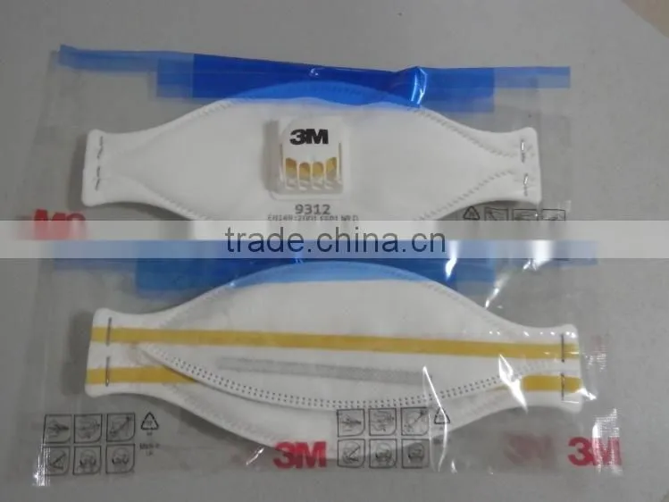 EN149:2001 FFP1 3M face mask with valve, 3M 9312 FFP1 disposable mask