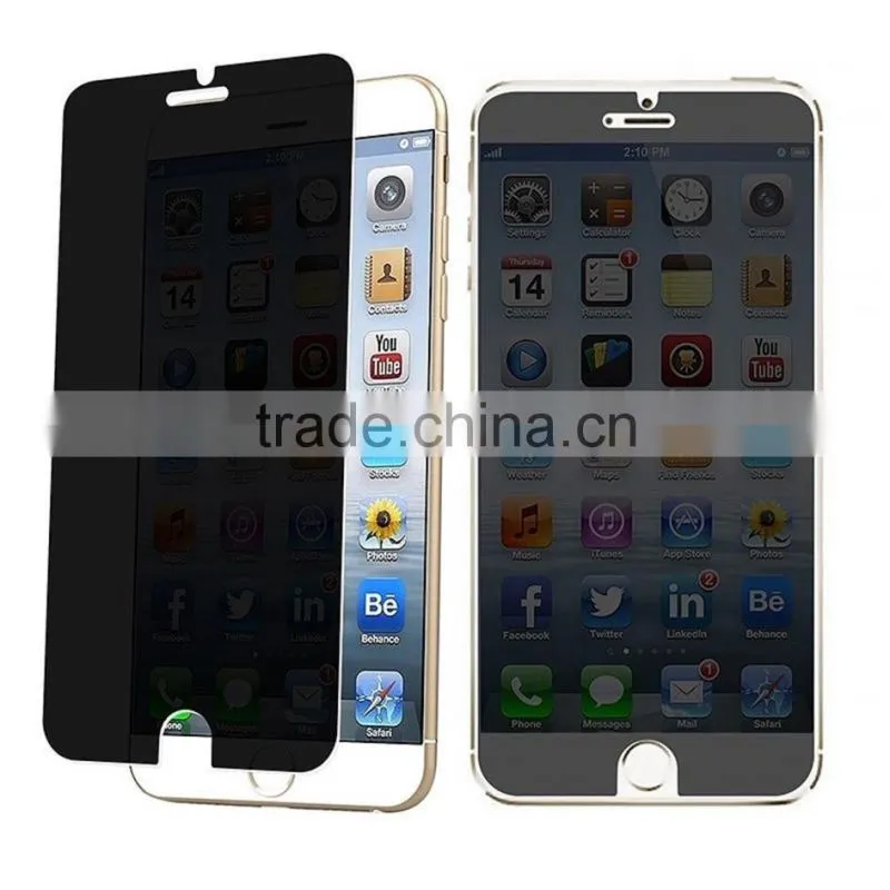 OEM / ODM 2016 newest ! 9H full cover privacy tempered glass screen protector tempered glass film for iphone 6 (privacy)