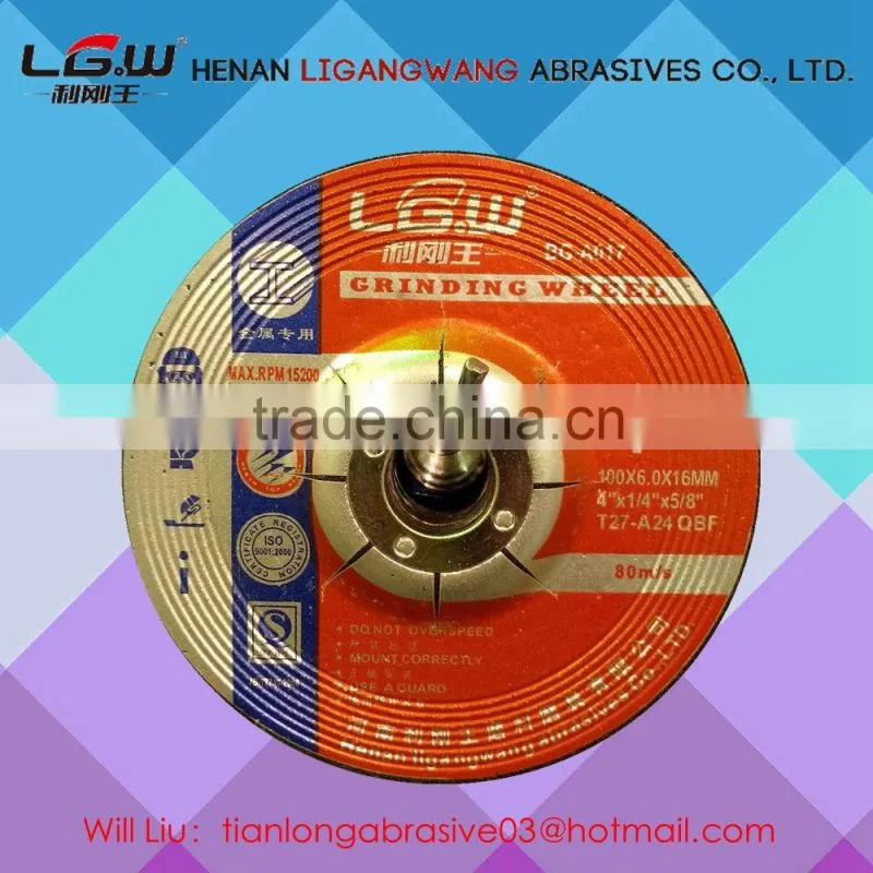 394 LIGANGWANG T27 Depressed Center GRINDING WHEEL FOR METAL OR STAINLESS STEEL