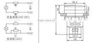 CNGAD 220v 30mm mini 220v led lights (220v led pilot light,220v signal lamp)(GD16-30D)