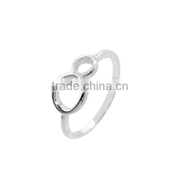 Fashion 2T Plating Solid Silver Infinity Ring High Quality 925 Sterling Silver Infinity Ring